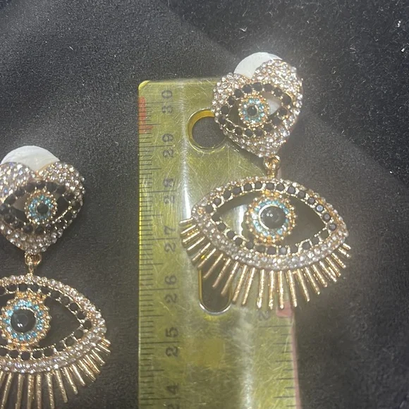 Ps-76 Evil Eye crystals fashion earrings - Picture 3 of 5